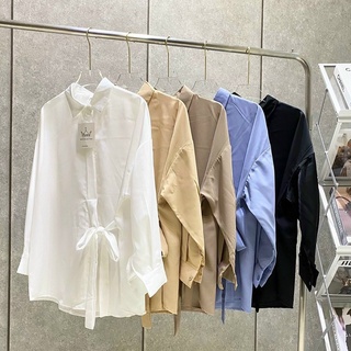 Áo sơ mi nữ buộc nơ eo cá tính