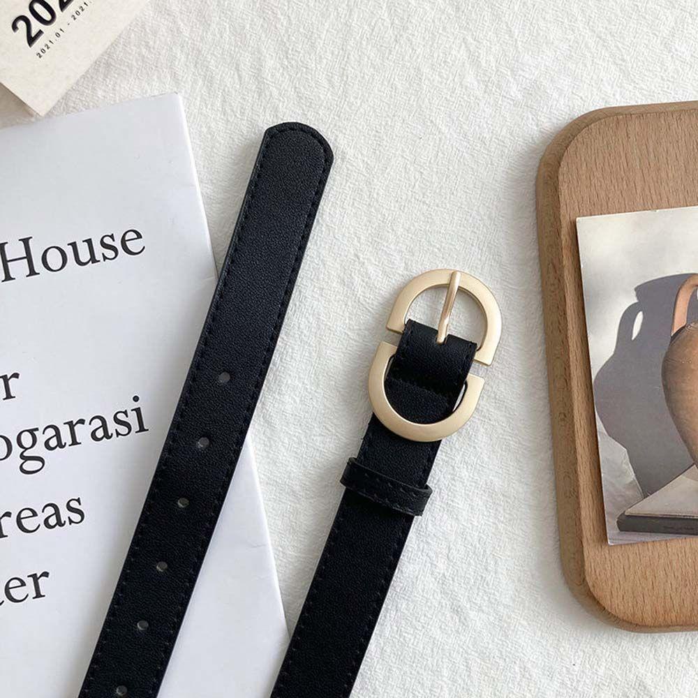 CABEZA Thắt Lưng Da PU Khóa Tròn Bản Rộng Kiểu Vintage Hàn Quốc Dễ Phối Đồ Cho Nữ