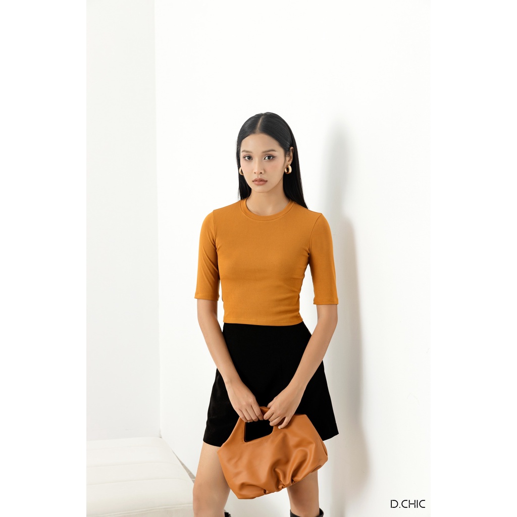 Áo phông thun tăm croptop tay lỡ D.CHIC MS: 186010