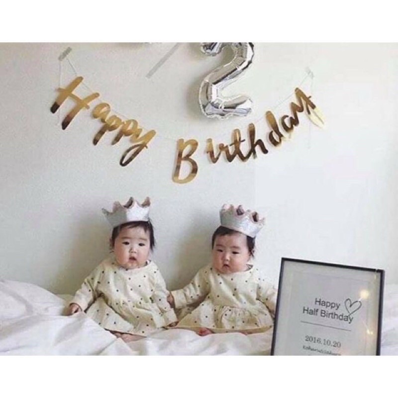 Dây Chữ Happy Birth Day Ép Kim Siêu Xinh