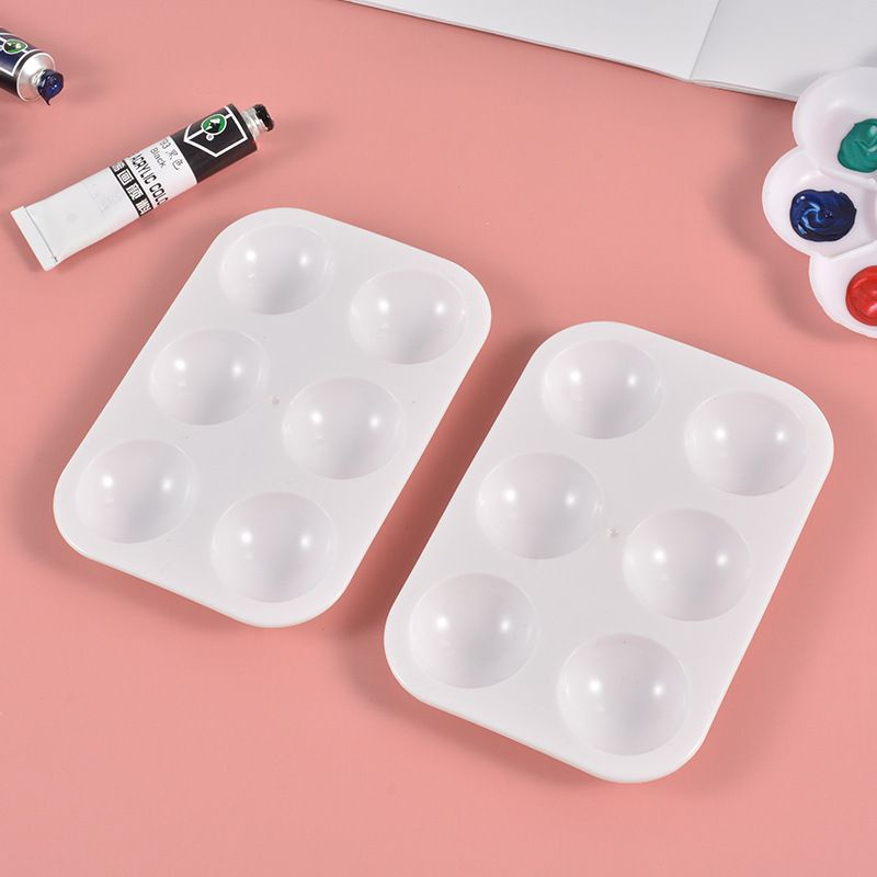 Khay pha màu 6 lỗ mini nhỏ xinh cho bé học vẽ
