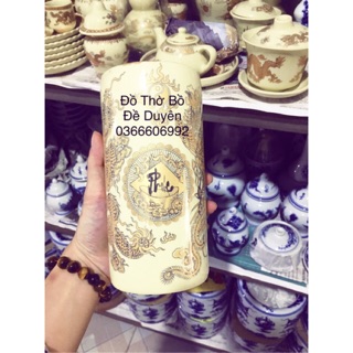 Ống cắm hương vàng mẫu rồng
