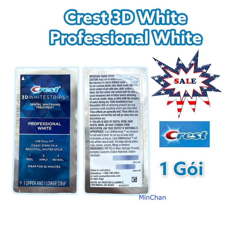 Set 5 Gói Dán trắng răng siêu cấp tốc Crest 3D White