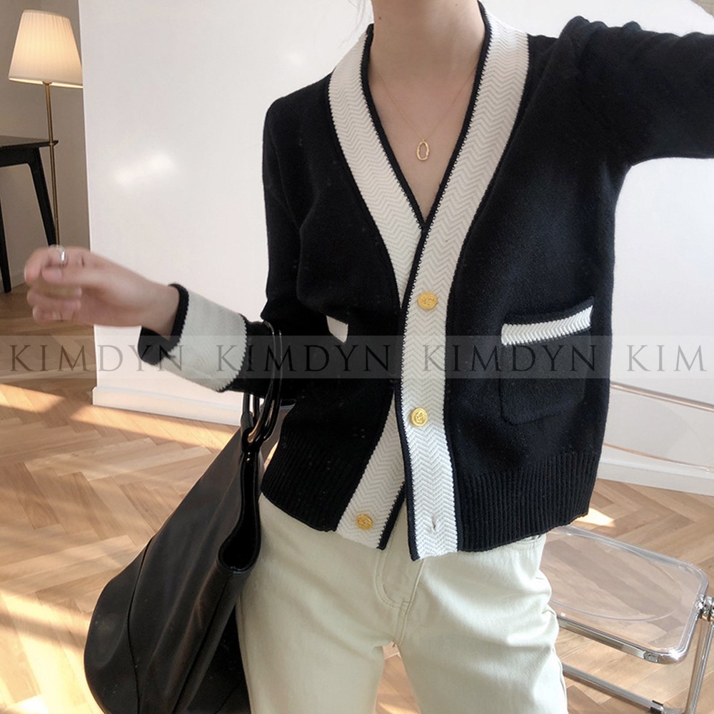 Áo khoác len cardigan áo khoác đông cổ V sang trọng KimDyn [KDBL10] | BigBuy360 - bigbuy360.vn