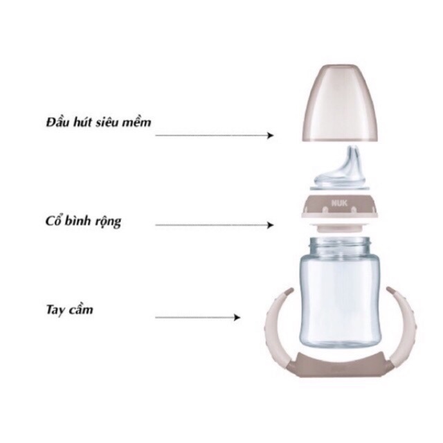 BÌNH TẬP UỐNG NUK PP 150ML cho bé 6m+ Chính hãng