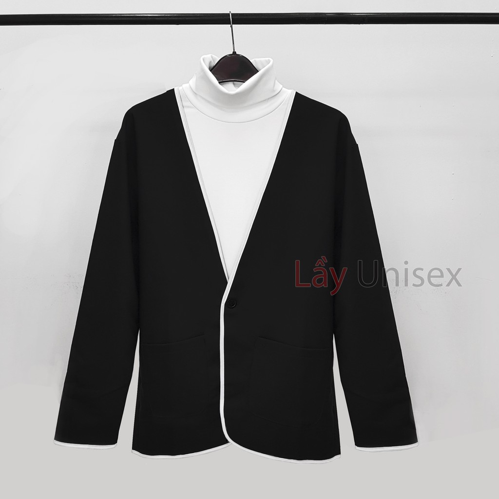 [Giảm ngay 40k nhập ORANBLAZE ] Áo blazer nam phong cách Hàn Quốc phối viền, áo khoác nam form rộng | BigBuy360 - bigbuy360.vn