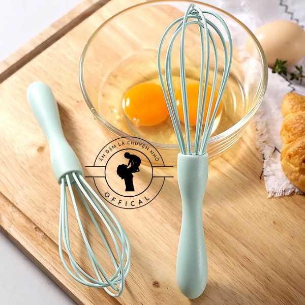 Dụng cụ đánh trứng cầm tay- phới lồng đánh trứng làm bánh khuấy bột bằng silicon màu  pastel