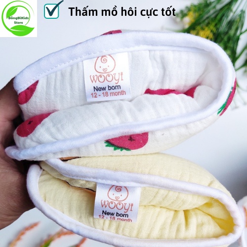 Gối Chống Bẹp Đầu, Gối Chống Trào Ngược WOOJI Cho Bé Vải Xô Mềm Mại Lõm Giữa Sợi Tre BÔNG BI KIDS STORE