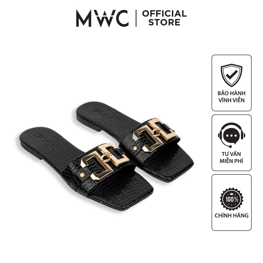Dép MWC 8147 - Dép Nữ Đế Bệt Quai Ngang Bản To Trẻ Trung