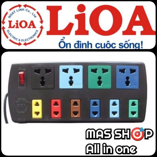 [GIÁ HỦY DIỆT] Ổ cắm điện LIOA® 10 Ổ đa năng kết hợp 4D6S32 &amp; 4D6S52 dây 3m &amp; 5m