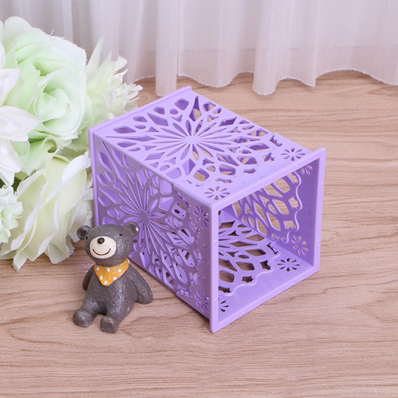 Hộp Đựng Bút / Cọ Trang Điểm Hình Vuông Thiết Kế Đục Lỗ Phong Cách Vintage