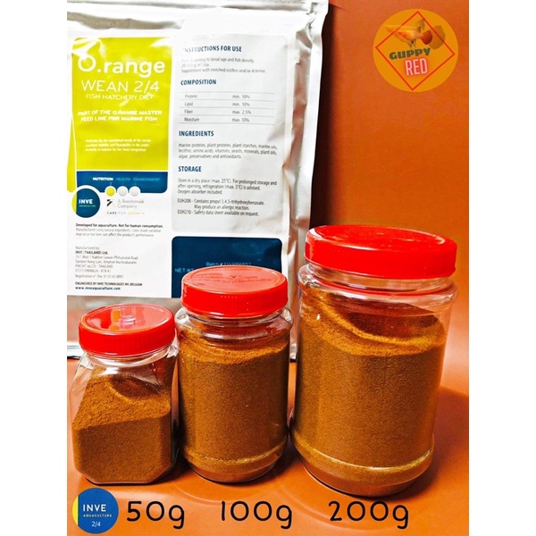 Cám Thái INVE  2/4, 3/5, 5/8  hàm lượng Đạm cao cho cá guppy ,betta