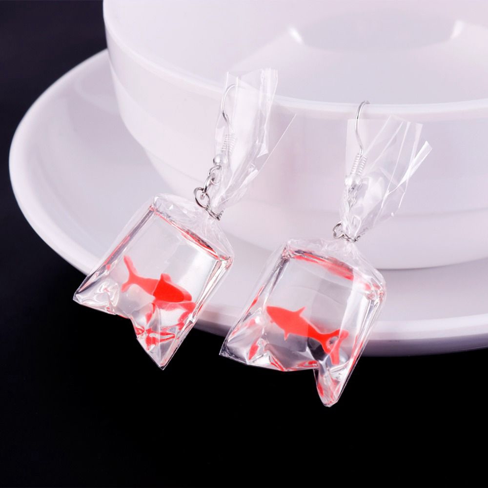 Khuyên tai dáng dài hình túi nước phong cách độc đáo