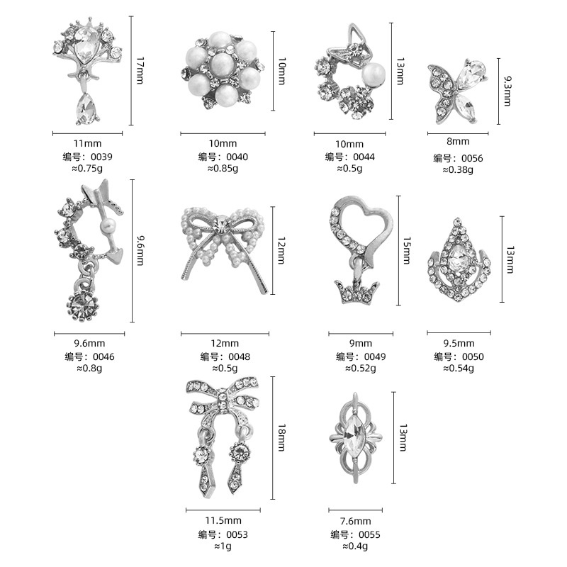 Miếng Dán Trang Trí Móng Tay Bằng Hợp Kim Phong Cách Nhật Bản Cổ Điển Diy