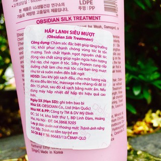 (OBSIDIAN_CHÍNH HÃNG) Hấp Lạnh Siêu Mượt Obsidian Silk Treatment 220ml
