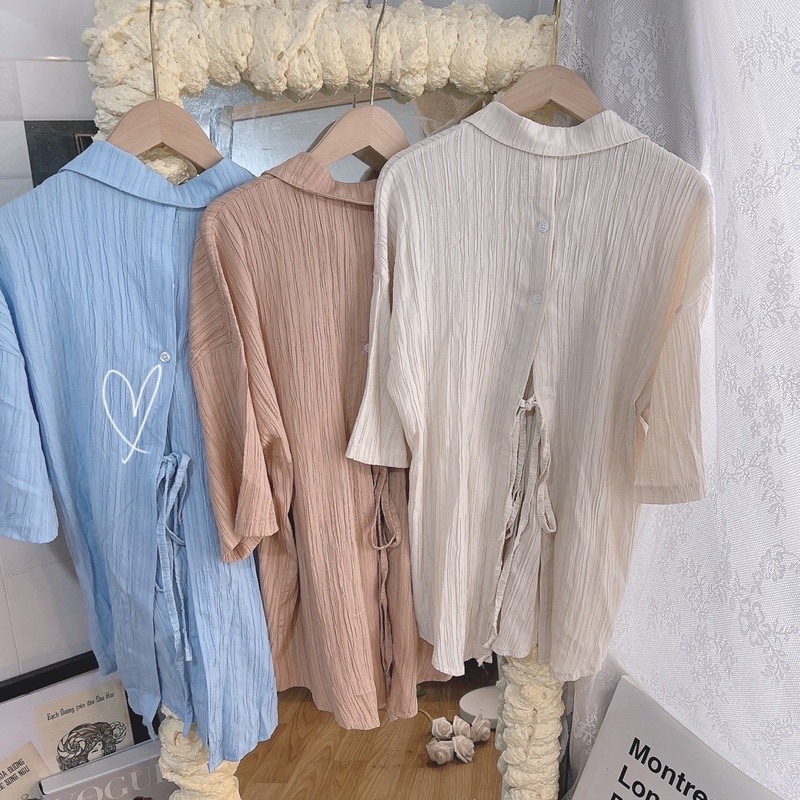 SET ÁO ĐŨI SƠ MI CỘT DÂY + QUẦN SHORT 3 MÀU