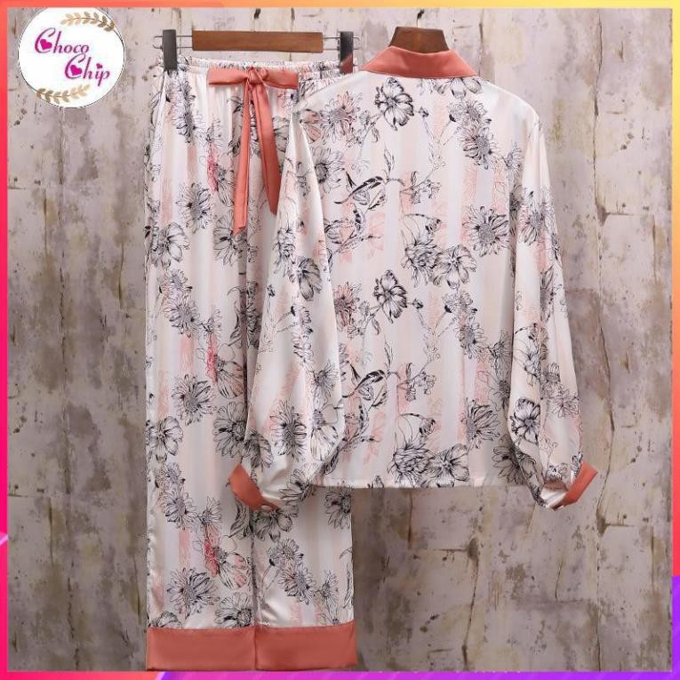 [FreeShip – Xả kho] Pijama Lụa Cao Cấp|Đồ Ngủ Pijama Đẹp Chất Xịn Xò Mã PI 01785 - Chocochip Shop  ྇