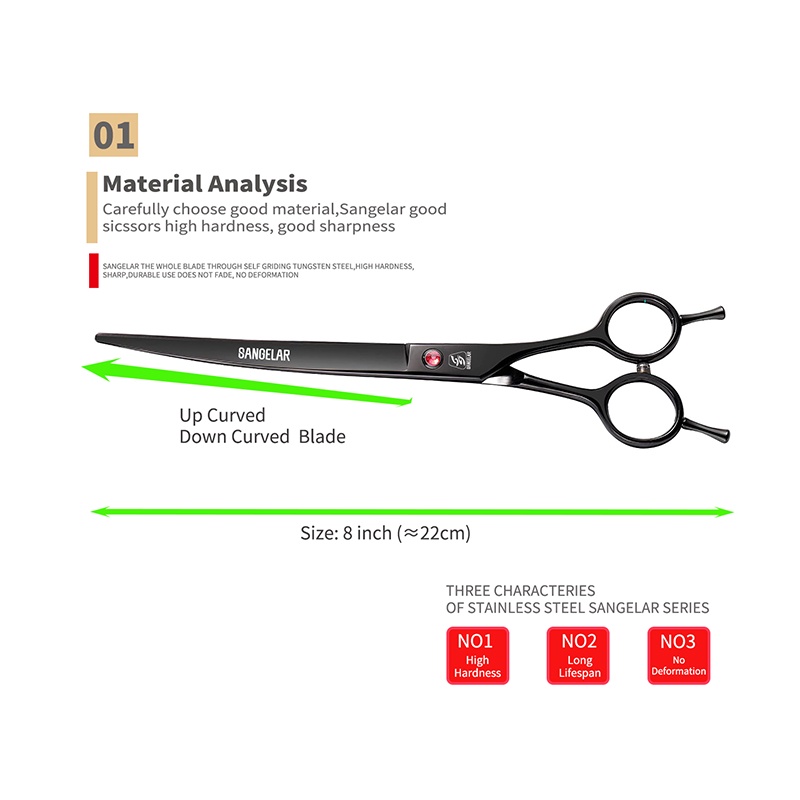 Sangelar Kéo Cắt Tỉa Lông Thú Cưng 8 inch Tiện Dụng