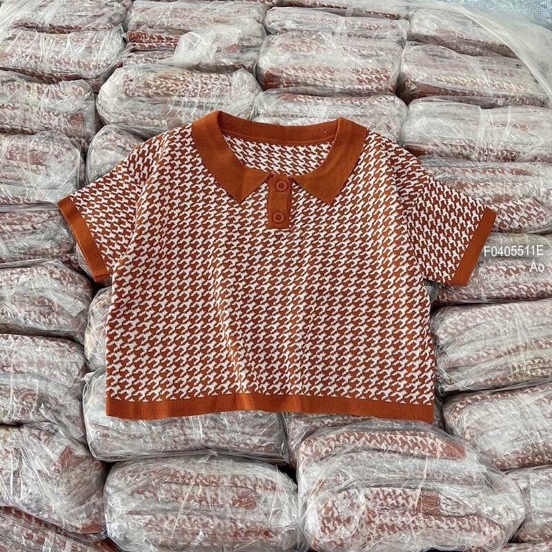 Áo len croptop tay ngắn 0522