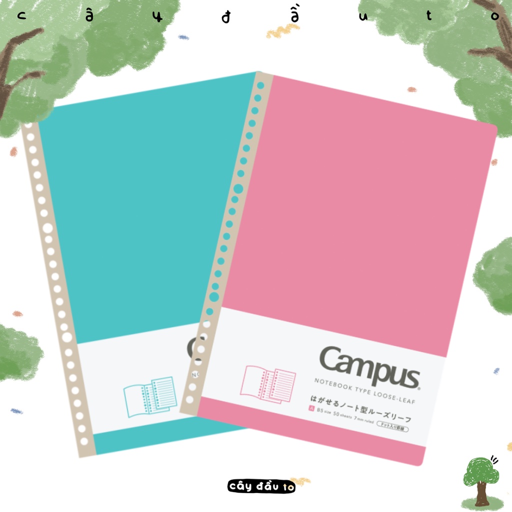 Lõi Giấy Refill Binder B5 100 Trang Dạng Sổ Campus Cây Đầu To