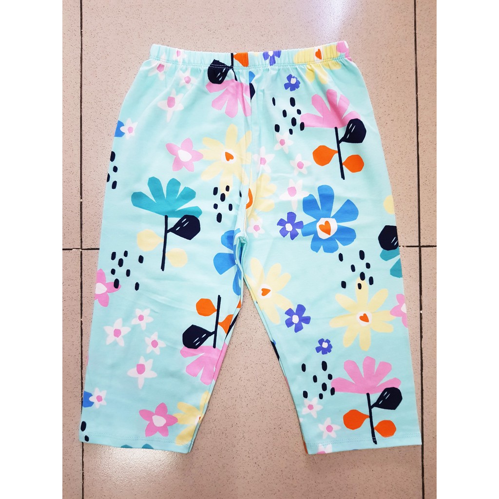 Quần legging lửng bé gái in hoa size đại