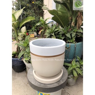 Chậu Xi Măng Hoạ Tiết Bo Đáy