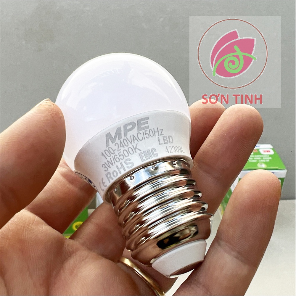 Bóng đèn LED Bulb MPE - Ánh Sáng trắng , Vàng - 3w Cao cấp MPE Tiêu chuẩn châu âu
