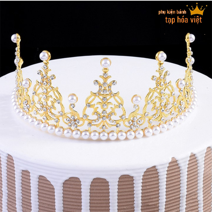 COMBO 10 VƯƠNG MIỆN NỬA đầu trang trí bánh sinh nhật, topper cake