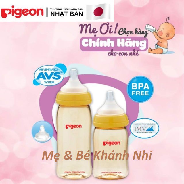 Bình Sữa Pigeon Cổ Rộng PPSU 160ML/240ML