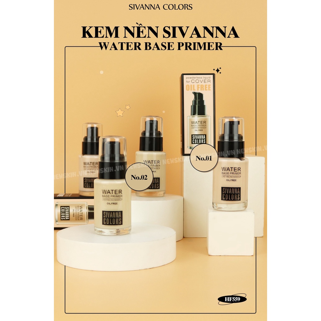KEM LÓT KIÊM KEM NỀN KIỀM DẦU SIVANNA COLORS WATER BASE PRIMER OIL FREE HF559