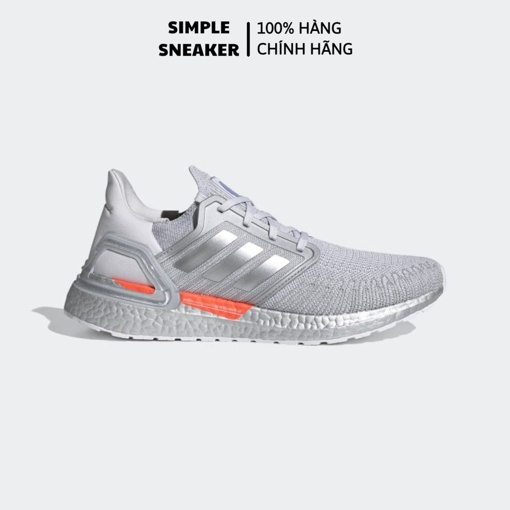 Giày Sneaker Adidas Ultra Boost 20 Chính Hãng -Giày Adidas Ultraboost 20 Grey Sliver Mettalic Chạy Bộ Tốt Nhất Thế Giới