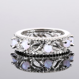 Nhẫn đính đá opal nhiều màu tuyệt đẹp cho nữ