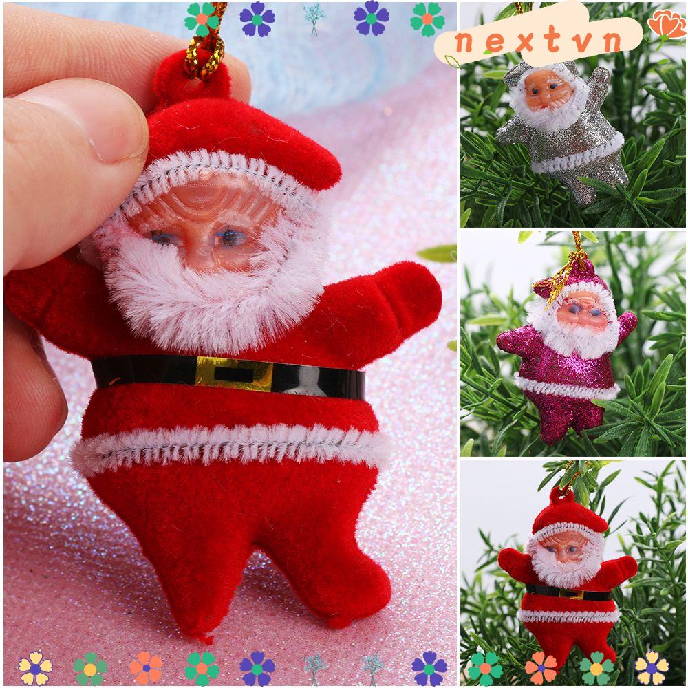 Set 6 ông già Noel nhiều màu sắc dùng trang trí Giáng Sinh tiện dụng