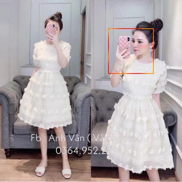 Váy xoè mây tiểu thư bồng bềnh Đầm thiết kế Đi chơi đi tiệc diện Tết max đẹp , sang chảnh