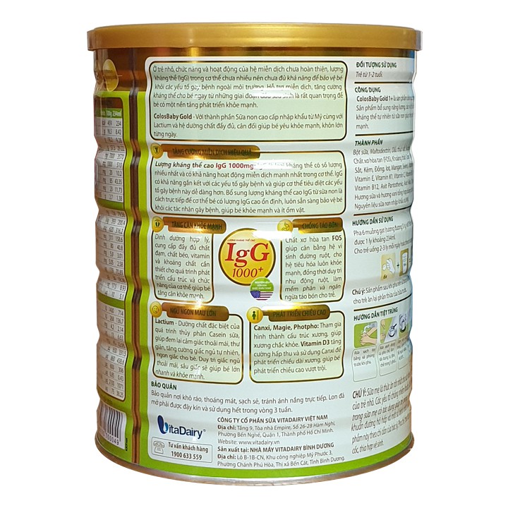 [LẺ GIÁ SỈ] Sữa Non Colosbaby Gold 1+ 800g 1000IgG | Mua COLOS BABY Chính Hãng Vitadairy Date Mới, Giá Tốt Nhất Babivina