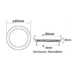 Đèn Led âm trần Downlight tròn siêu mỏng Inox 3w