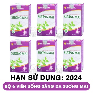 Bộ 6 hộp viên uống sáng da sương mai Học Viện Quân Y 60 viên x6 mờ nám tàn nhang da trắng mịn màng
