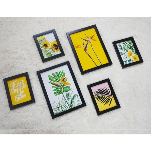 Tranh treo tường phòng ngủ gồm 6 tranh decor phòng khách đã kèm khung chủ đề đa dạng