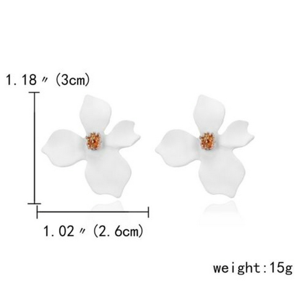 Khuyên tai hợp kim nữ hình hoa nhiều màu sắc đầy cá tính