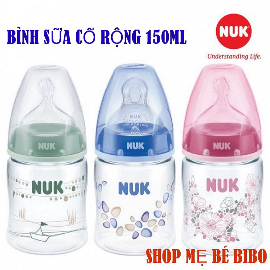 BÌNH SỮA NUK CỔ RỘNG NHỰA PA 150MP