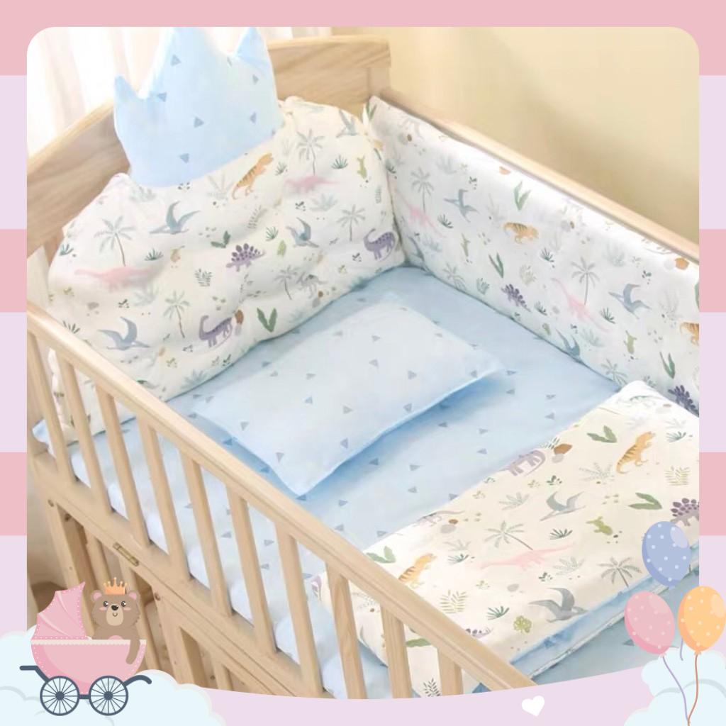Bộ quây cũi hoàng gia 4 mặt có đệm và gối đi kèm ,có nhiều màu lựa chọn Oeoe_store