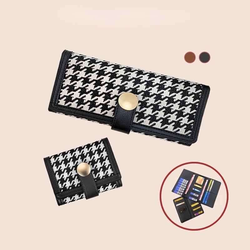 Ví Cầm Tay Dài / Ngắn Đựng Thẻ Họa Tiết Răng Cưa Cho Nữ