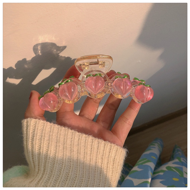 Kẹp Tóc Màu Hồng Trong Suốt Hình Cá Mập Phong Cách Nhật Bản