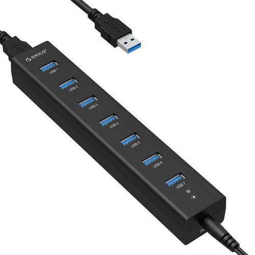 Bộ Chia USB 3.0 7 CỔng Orico H7013-U3-AD Cục Nguồn Cấp Điện- HUB USB 7 Port