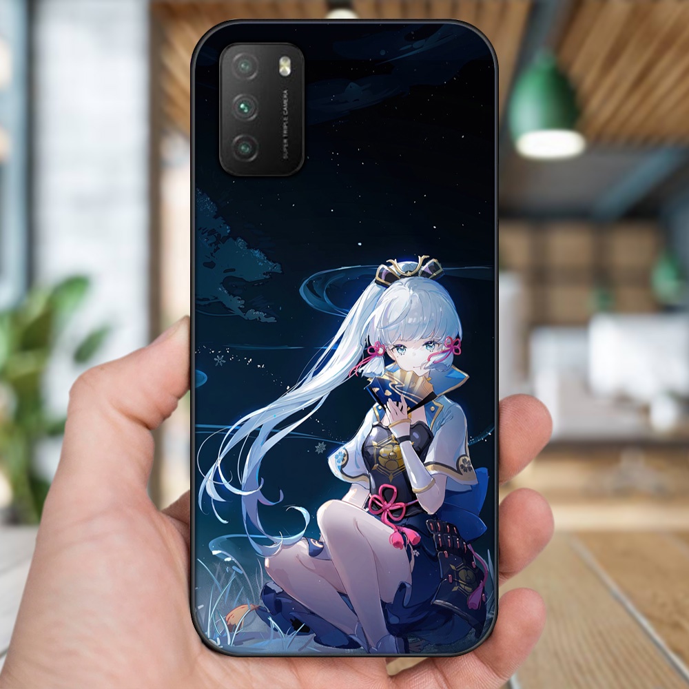 Ốp lưng Xiaomi Poco M3 viền đen in hình Ayaka Genshin Impact