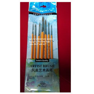 [Giá Tốt] Bộ cọ vẽ Phoenix 8805S-7 - Cọ lông sóc - (Cọ đầu nhọn)