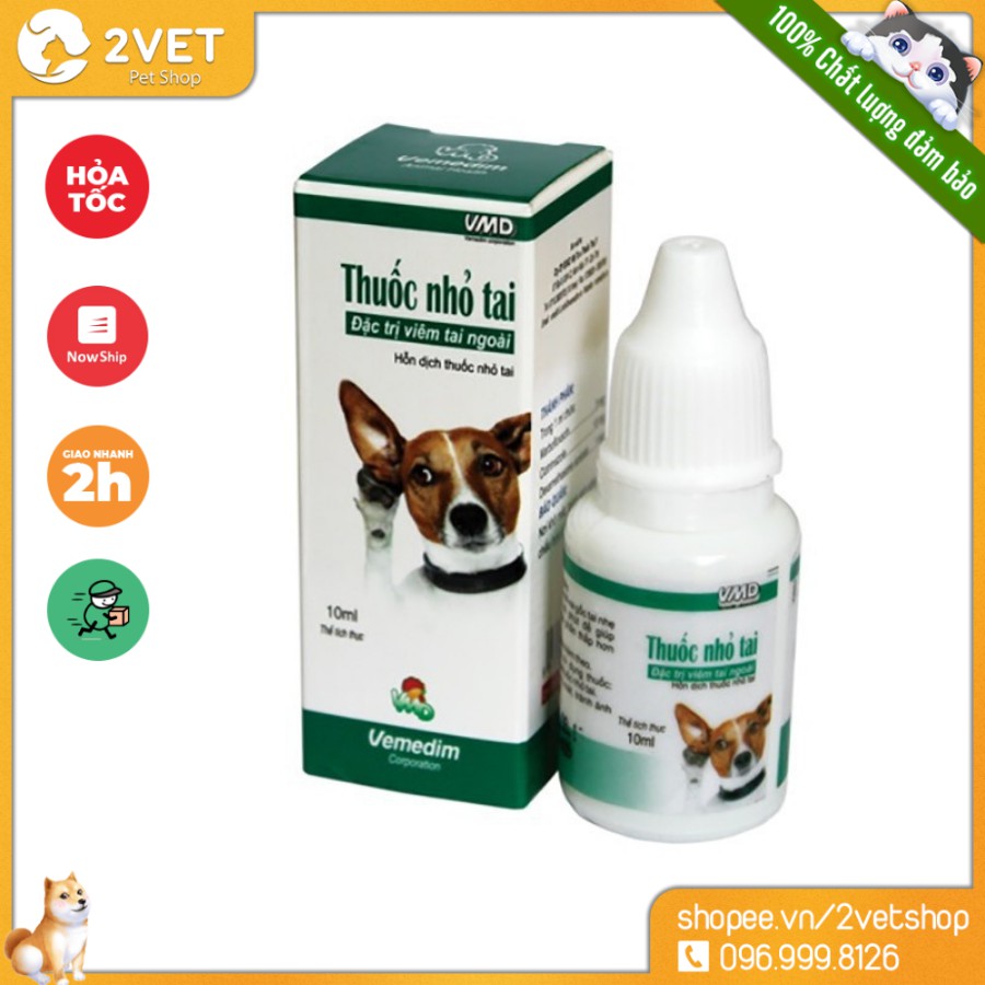 Chăm Sóc Chó - Dung Dịch - Nước Nhỏ Tai Vemedim - Dành Riêng Cho Chó Gặp Vấn Đề Về Tai - Thể Tích 10ml