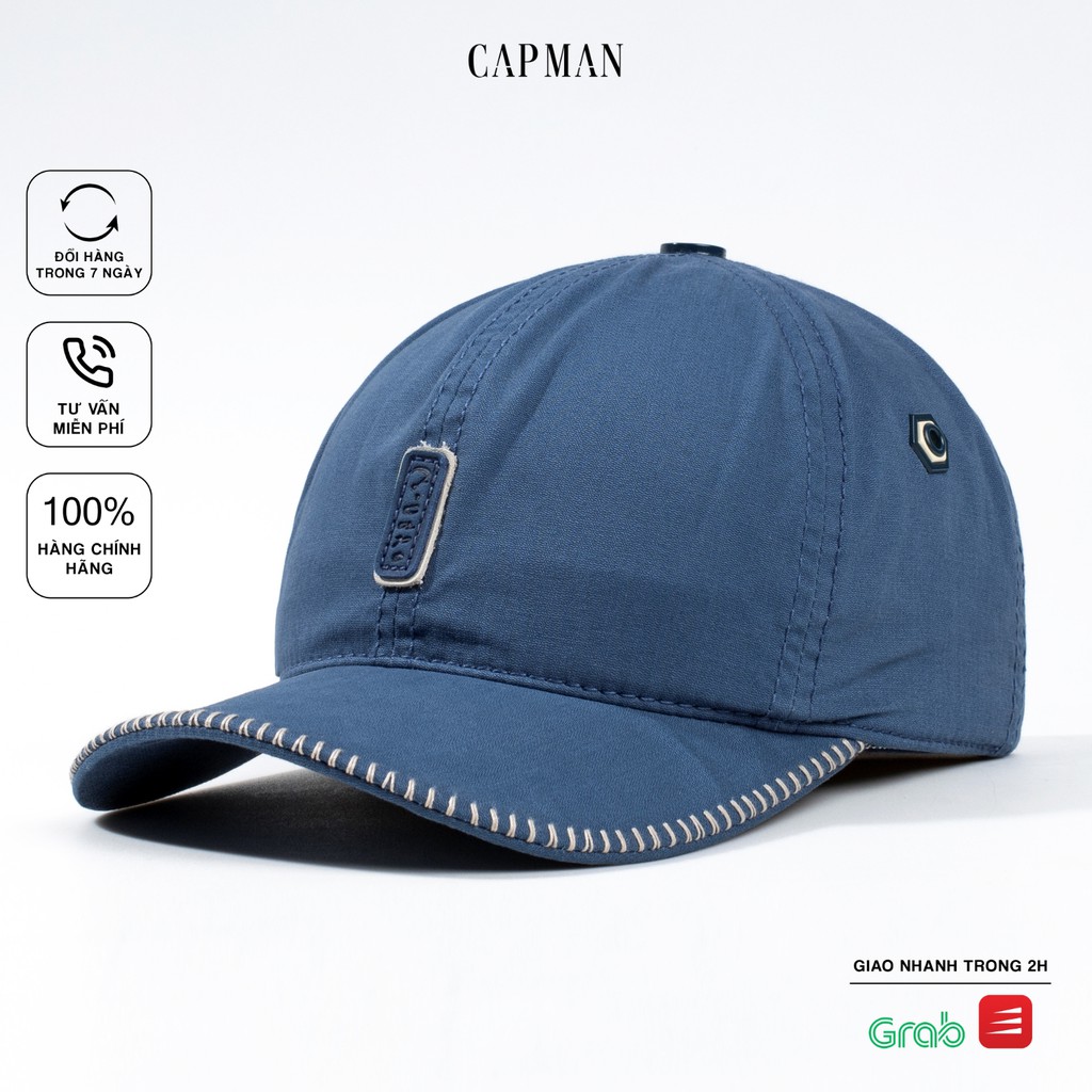 Mũ lưỡi trai CAPMAN chính hãng full box, nón kết nam kaki CM104 màu xanh