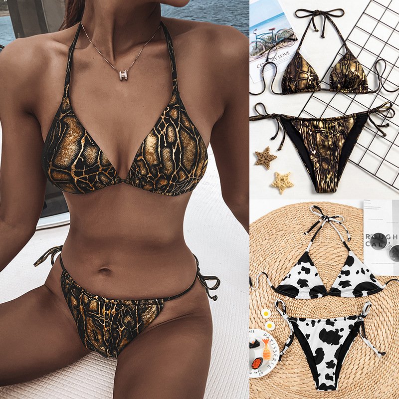 Bộ bikini 2 Mảnh Họa Tiết Da Báo Có Đệm Nâng Ngực Gợi Cảm