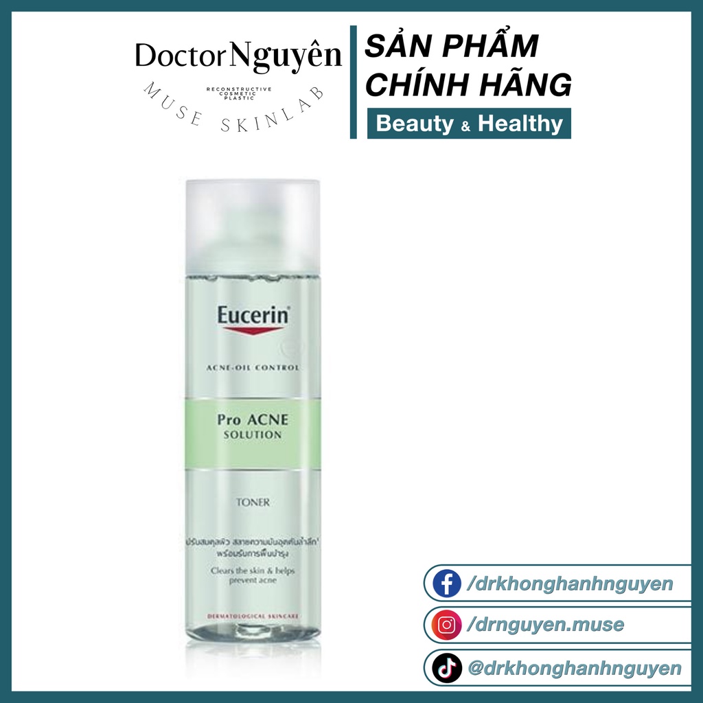 Nước Hoa Hồng Eucerin Cho Da Dầu Mụn Pro Acne Solution Toner